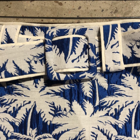 Alexis Lodi Blue and White Palm Jacquard Skirt - Picture 4 of 9